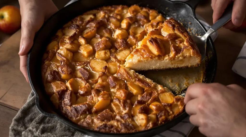 Ce gâteau aux pommes sans four va te sauver : prêt en 10 min à la poêle